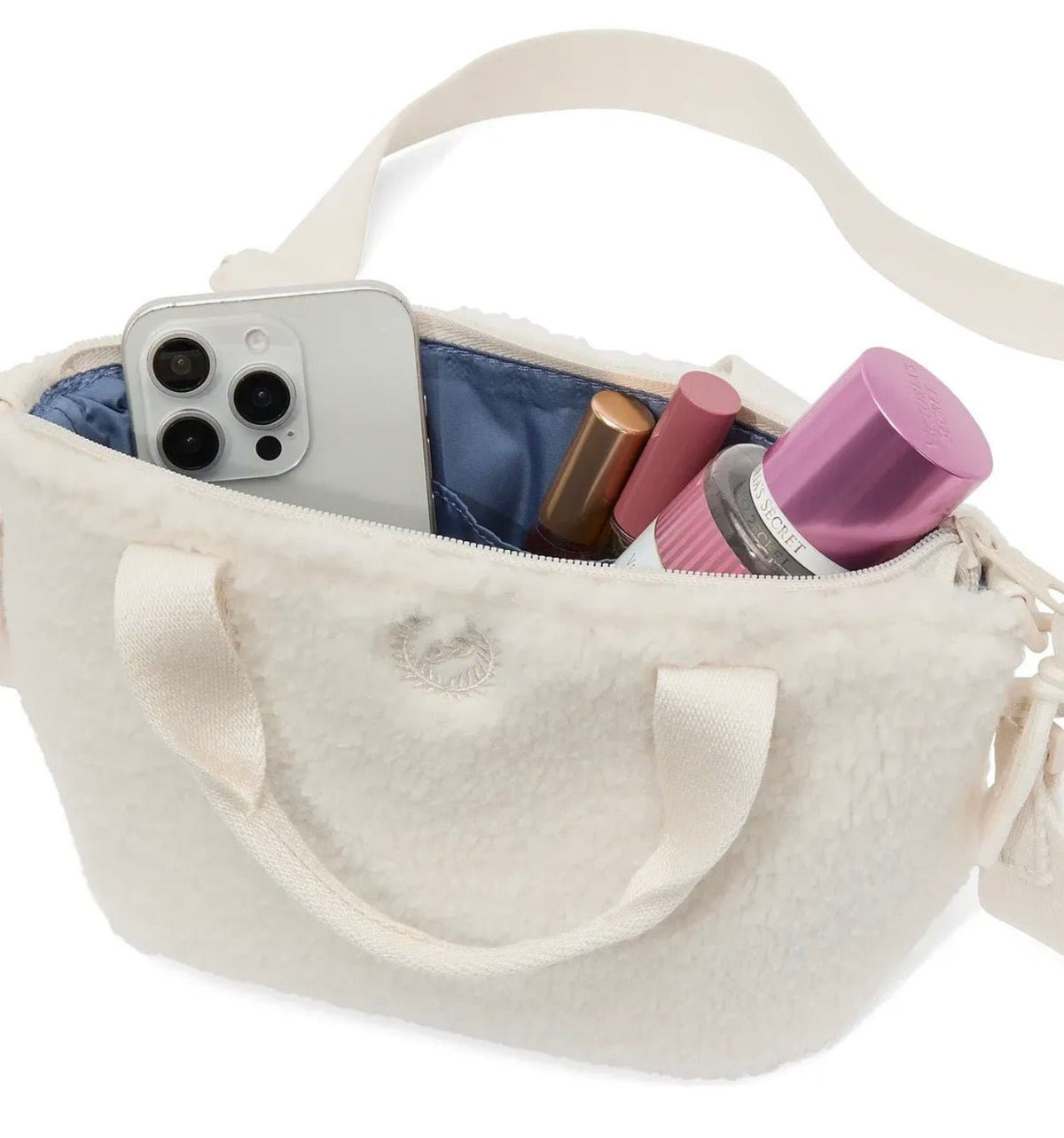 Crossbody PINK de Peluche Sherpa Marfil | Baby Helena Shop