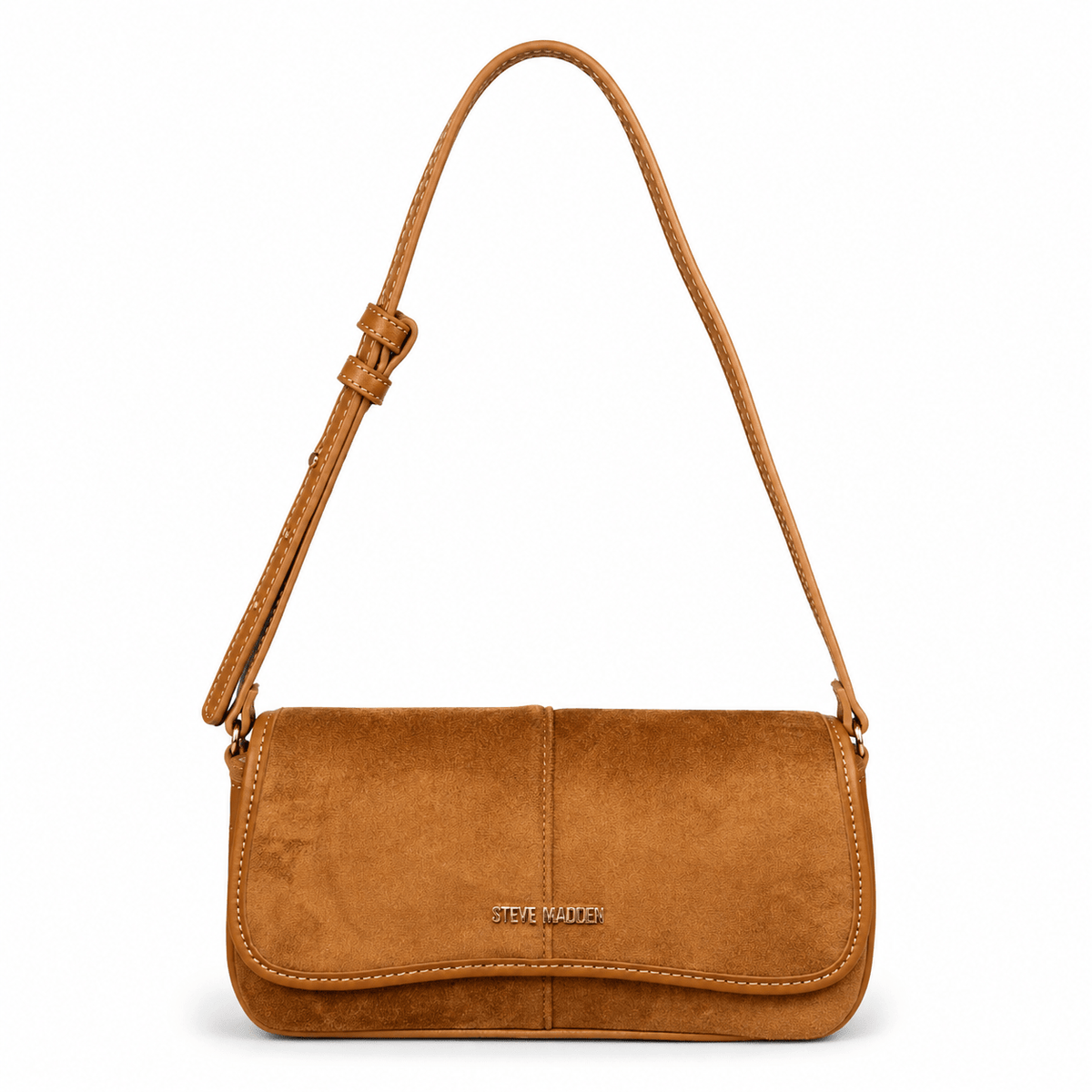Cartera Steve Madden de hombro camel con asa ajustable