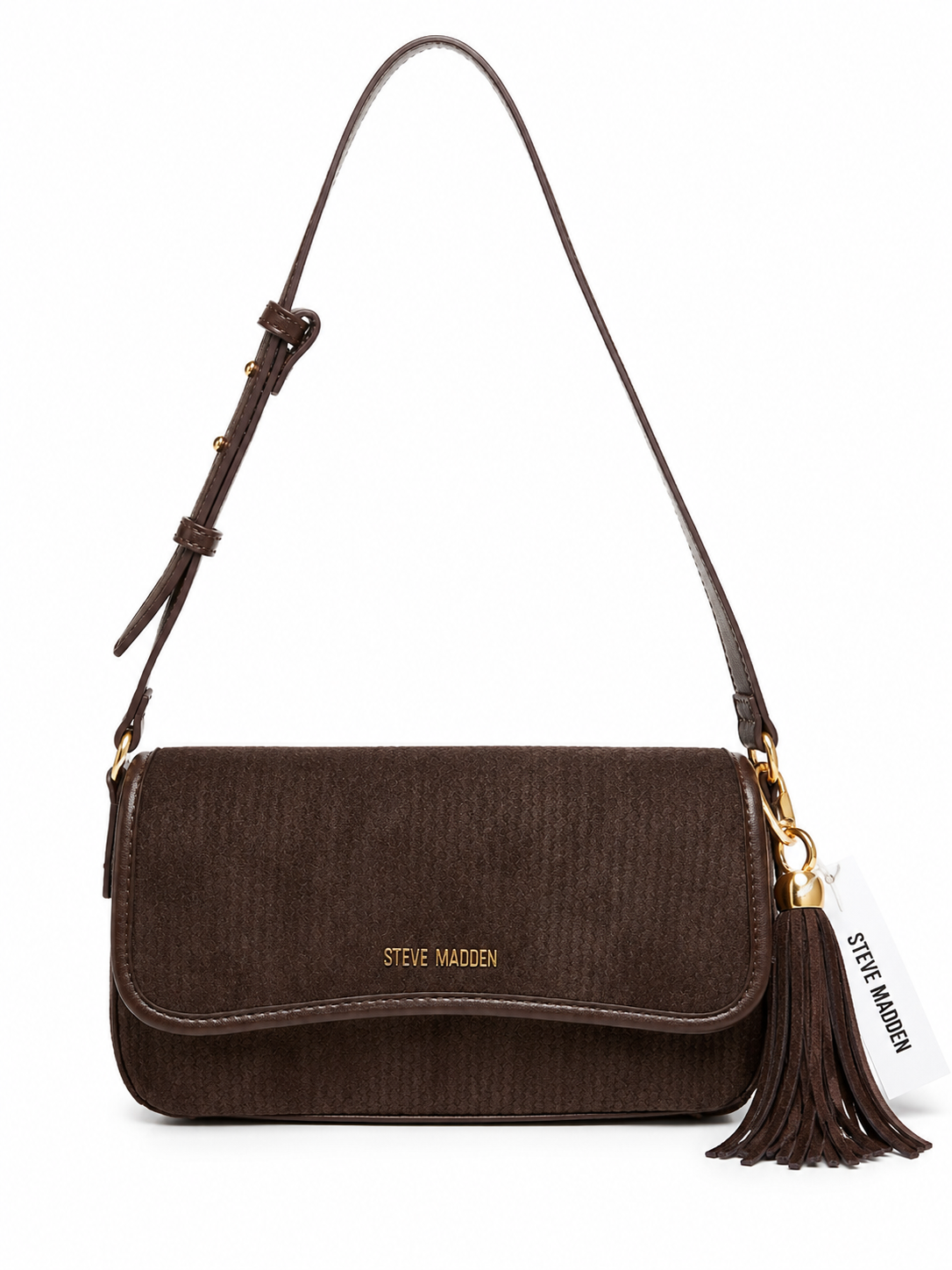 Cartera Steve Madden de Hombro Chocolate con Flecos 🤎
