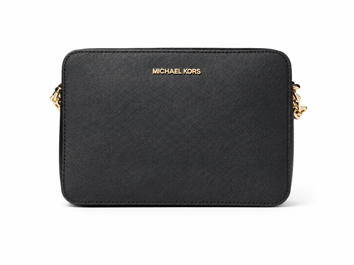 Michael Kors Crossbody Negra con Detalles Dorados