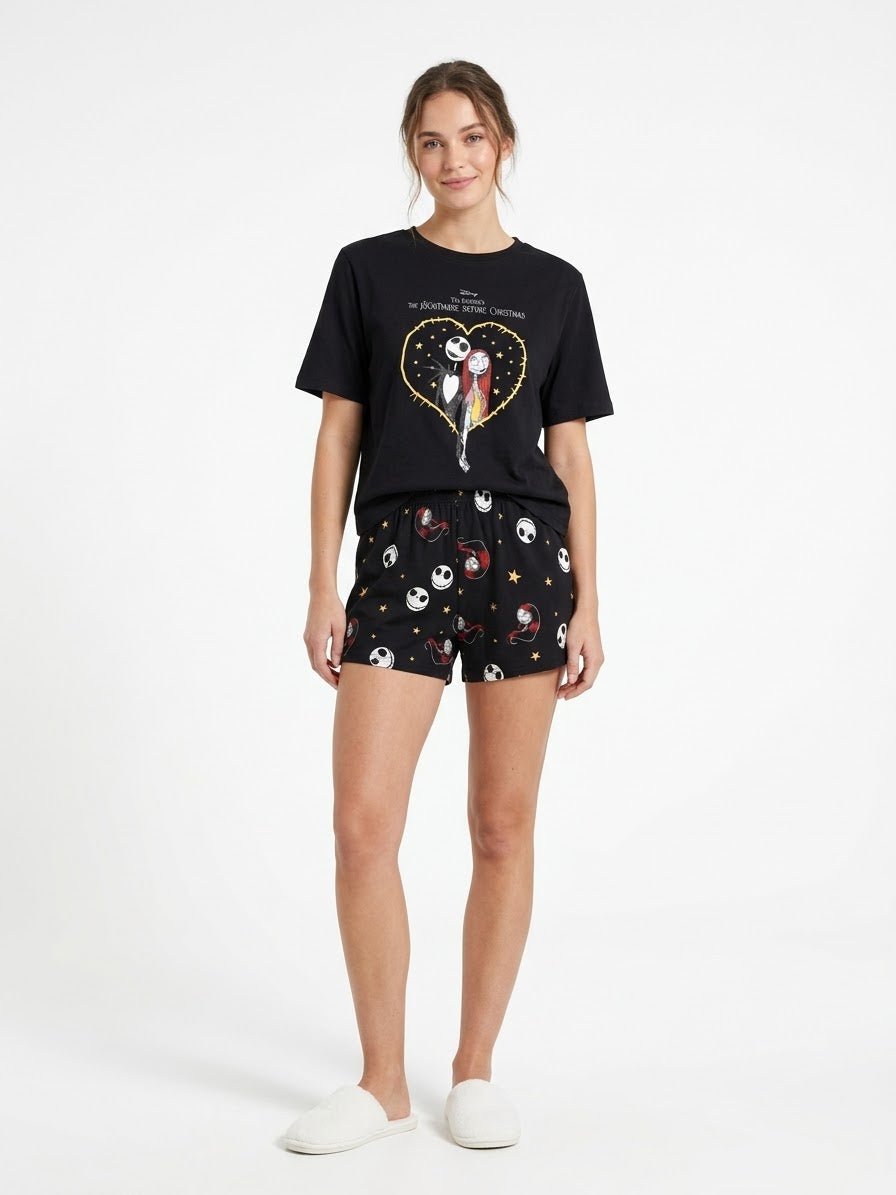 Pijama Disney The Nightmare Before Christmas Negro – Polera + Short 🖤 | Baby Helena Shop