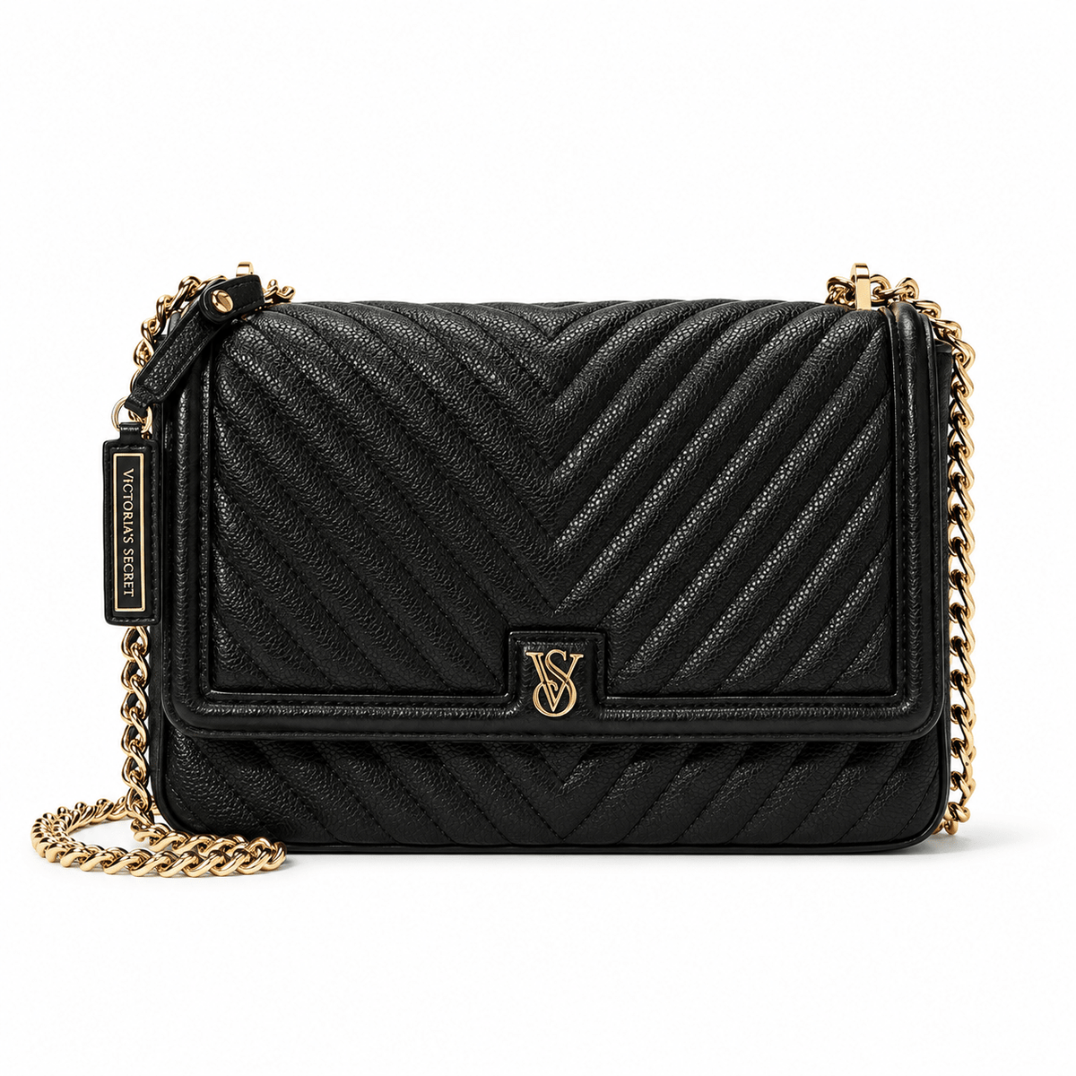Cartera Victoria’s Secret Negra Acolchada con Cadena Dorada 🖤 | Baby Helena Shop