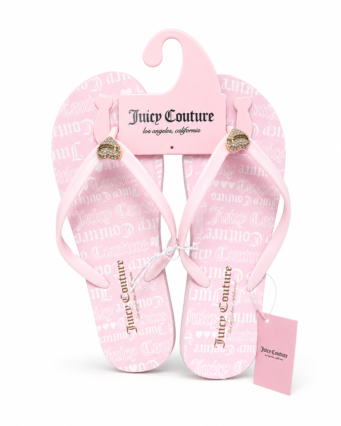 Sandalias Juicy Couture Rosadas – Flip Flops con Detalle Dorado 💗✨