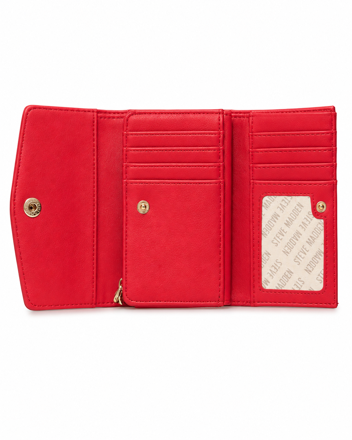 Billetera Steve Madden Logo Bar Trifold Roja ❤️✨
