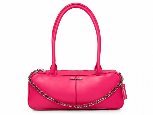 Cartera Steve Madden rosada con cadena plateada
