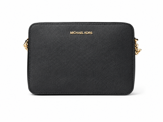 Michael Kors Crossbody Negra con Detalles Dorados
