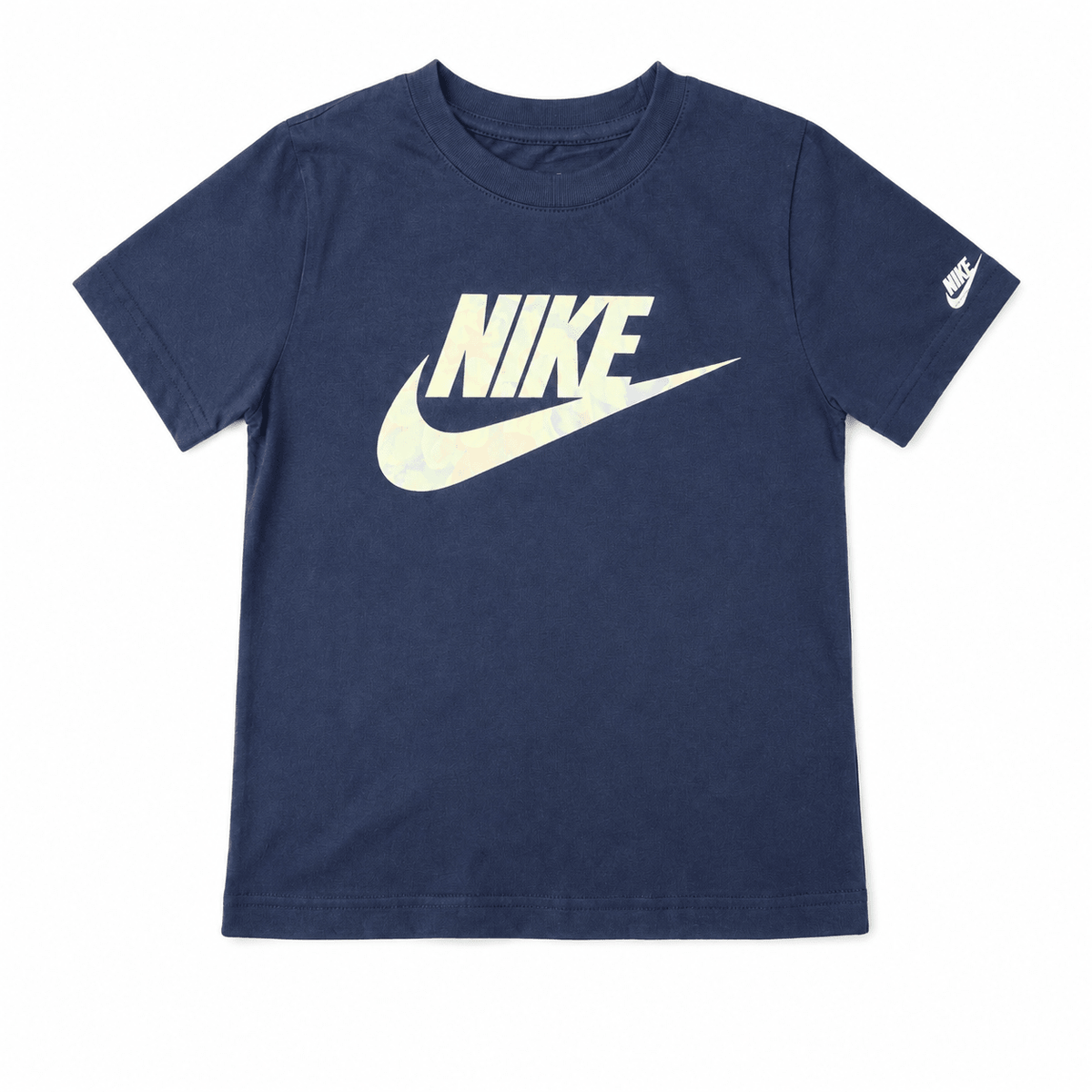 Polera Nike para niña azul marino con logo multicolor