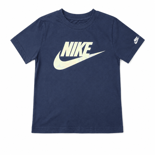 Polera Nike para niña azul marino con logo multicolor