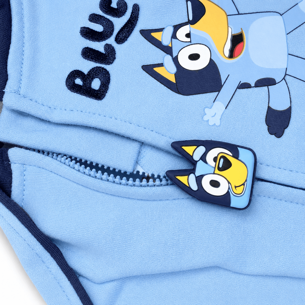 Poleron Infantil Bluey Unisex con Capucha y Cierre 3D Completo 💙 | Baby Helena Shop