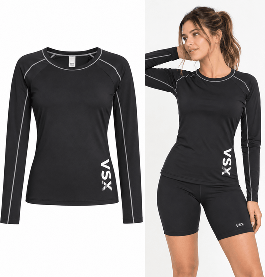 Primera capa deportiva VSX mujer negra manga larga