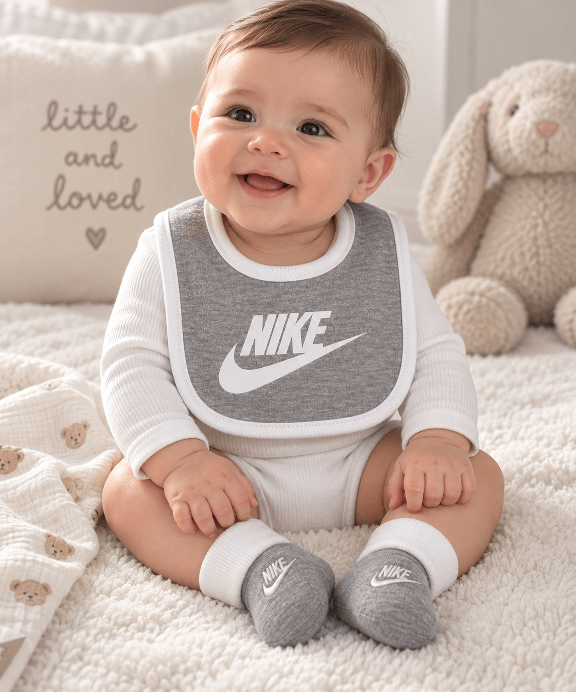 Set Nike Bebé 2 Piezas Babero y Calcetines 0-6 Meses | Baby Helena Shop