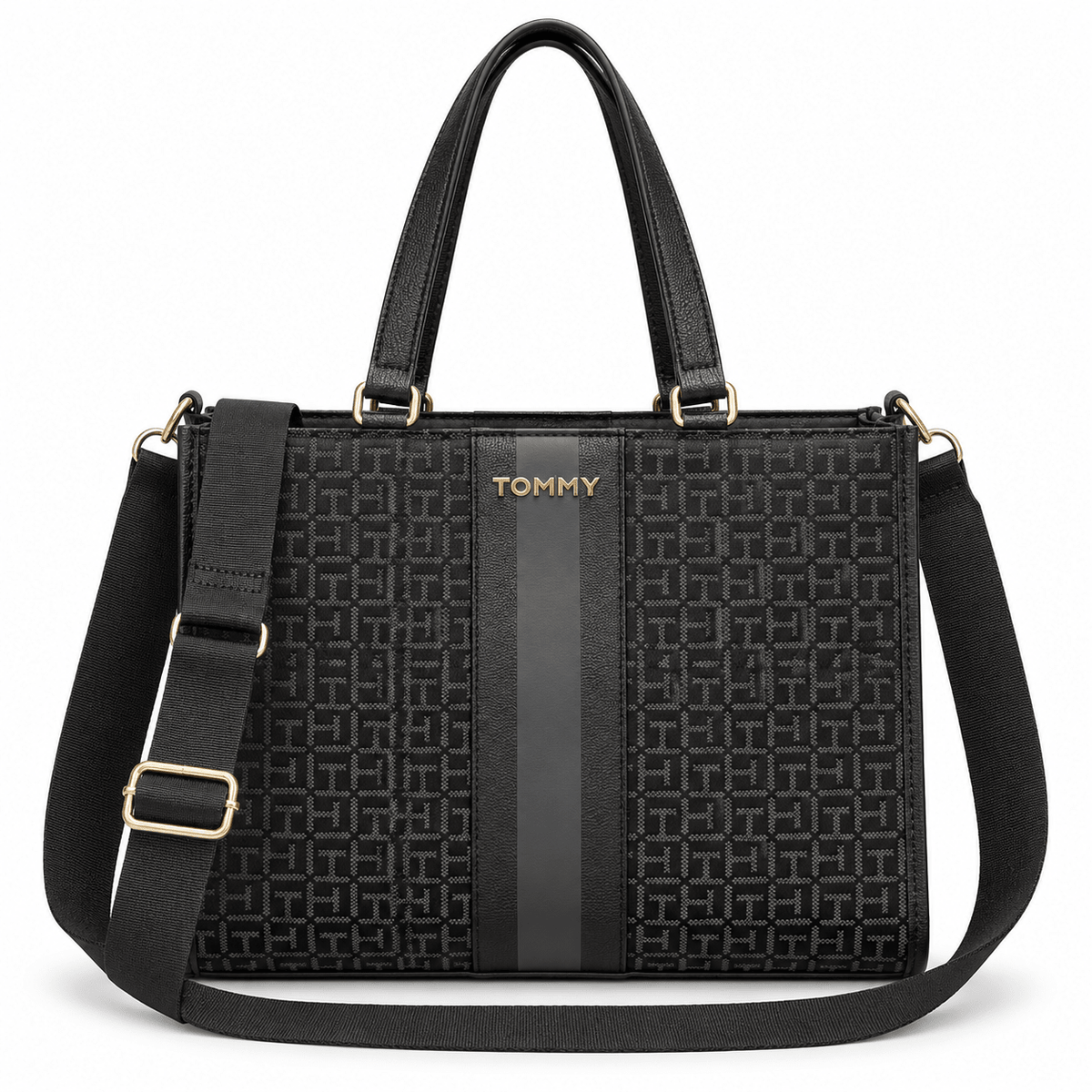 Tote Tommy Hilfiger Monograma Negra 🖤 | Baby Helena Shop
