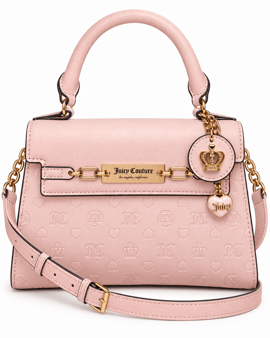 Cartera Juicy Couture Rosada con Monograma y Charms 🩷 | Baby Helena Shop