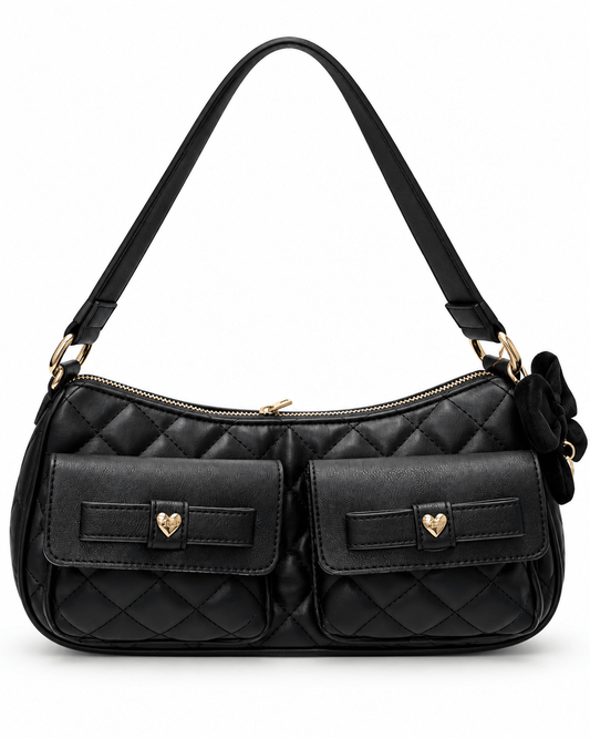 Shoulder Bag Juicy Couture Negra Acolchada 🖤 | Baby Helena Shop