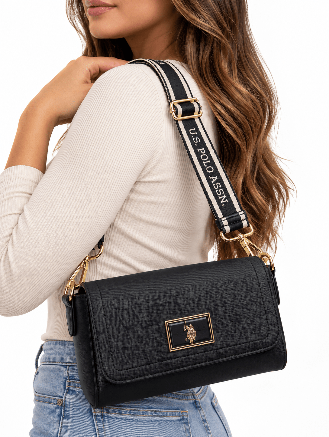 Shoulder Bag / Crossbody U.S. Polo Assn. Negra 🖤 | Baby Helena Shop