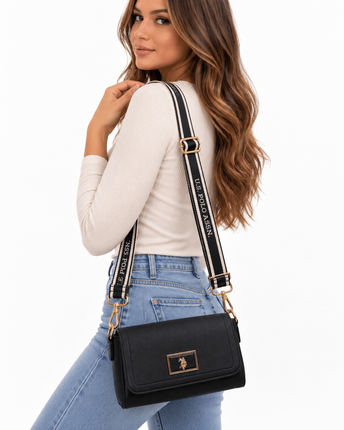 Shoulder Bag / Crossbody U.S. Polo Assn. Negra 🖤 | Baby Helena Shop